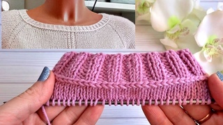 Поперечная (горизонтальная) лицевая. Мастер-класс #вязание #knitting #crochet