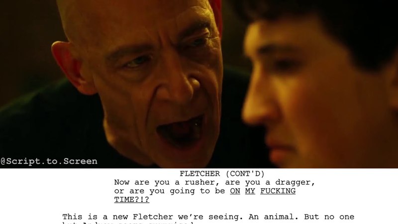 Whiplash, Not Quite My Tempo Script to