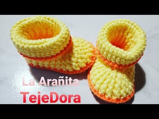 🕸Como Tejer zapatito bebe 0-3meses a Crochet paso a paso