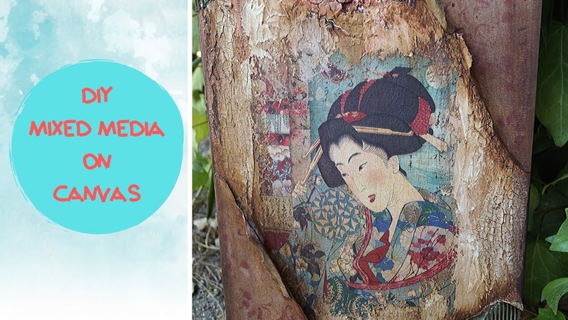 Diy Mixed Media on Canvas Ντεκουπάζ με Μικτές Τεχνικές σε Καμβά Craft by
