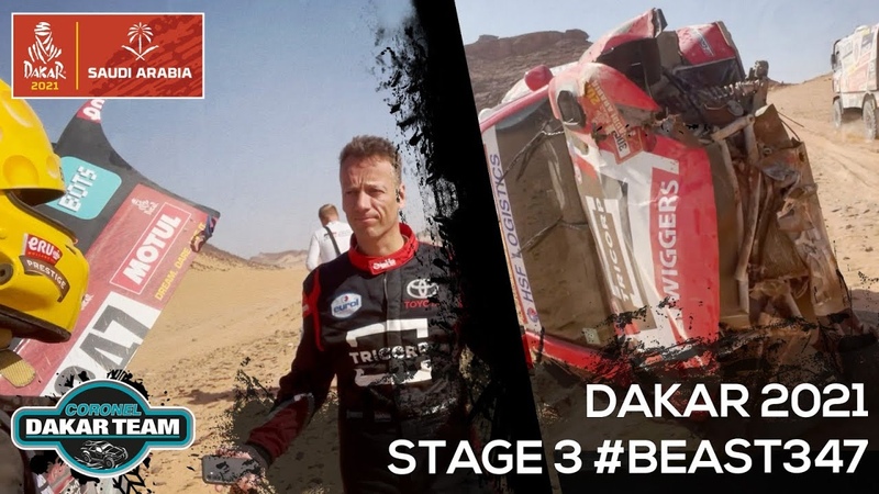 Big crash and DAMAGE Bernhard ten Brinke in real Dakar Rally 2021 stage 3 Coronel