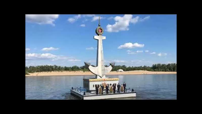 Floating Monument to the Volga River workers, ships that died in Battle of Stalingrad on Volga