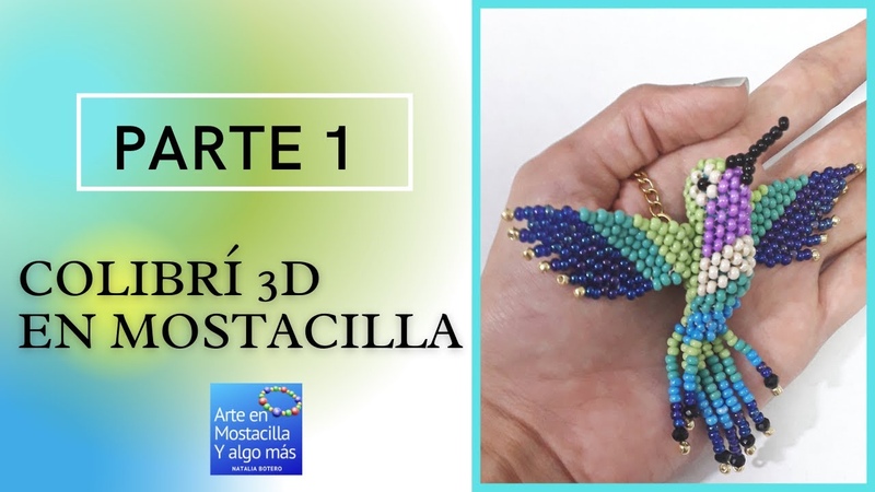 COLIBRI 3 D PEQUEÑ O EN MOSTACILLA PARTE 1, COLIBRI CON MOSTACILLAS, COLIBRI MOSTACILLAS PASO A