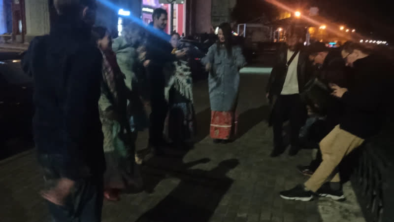 После вечорки. Гармонь.