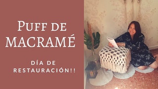 Como hacer un puff de MACRAM, Nudo plano o Nudo cuadrado