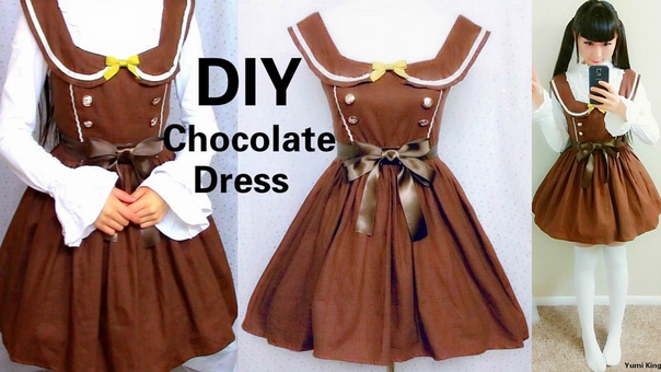 DIY Chocolate Dress with Peter Pan Collar Inspired by Angelic Pretty Melty Ribbon