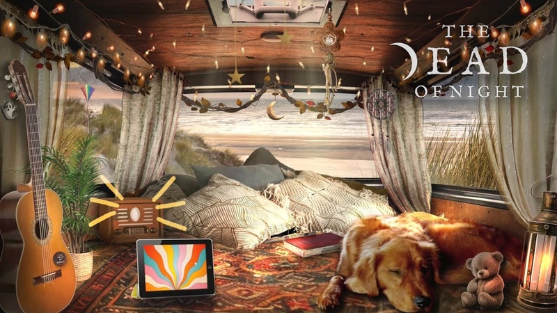 Bohemian Caravan Ambience , Spring, Summer Beach Vibes, Ocean, Dog Snoring w, Music