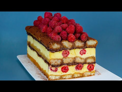 Tiramisu with raspberries it melts in your mouth. Impossible to