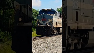 NS 8025 RUMBLES WITH GEVOS LEADING A MONSTER STACK TRAIN! #trains #railway #norfolksouthern