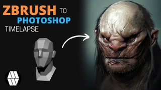 ZBrush to Photoshop Timelapse - ’Orc Bust’ Concept