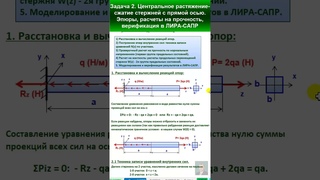 44.2 Задача 2. Растяжение-сжатие прямых стержней. Определение реакций опор. #automobile #механики