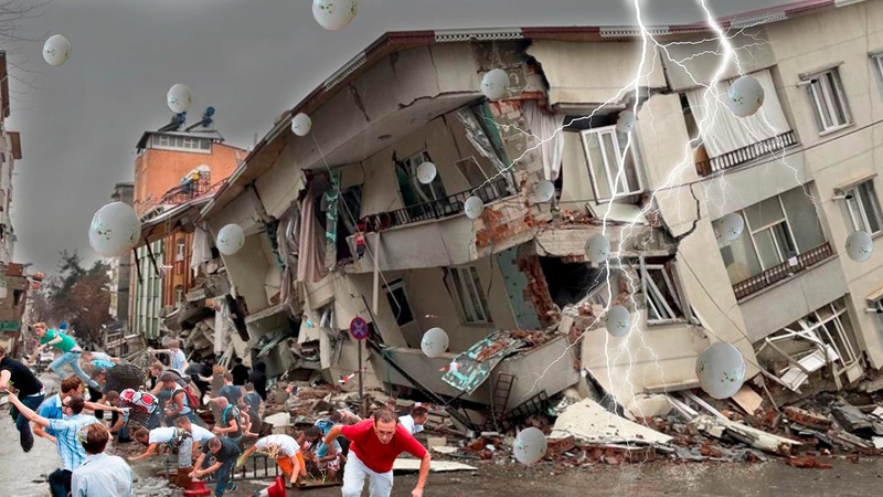 Like artillery fire, hail ravages more than 200 cars, people flee in panic.