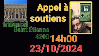 appel à soutiens Hélène,  Arthur,  JDE 29 octobre 2024 Saint Étienne 42