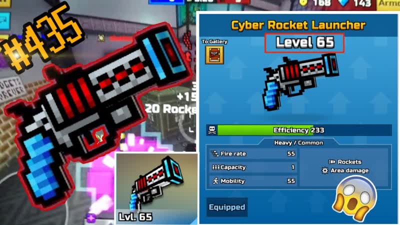 Pixel gun 3d. I level upped Cyber Rocket Launcher on Gameplay