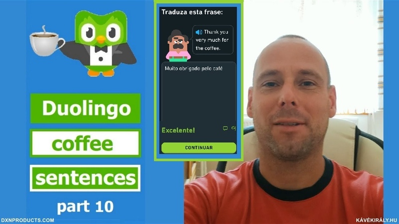 Duolingo Coffee Sentences Part 10 in Portugal and English languages