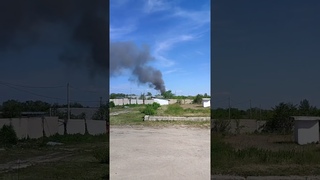 Черный столб дыма от серьезного пожара в Сызрани