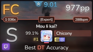 🔴 9.0⭐ Chicony | THE ORAL CIGARETTES - Mou Ii kai? [Expert] +HDDT 99.1% (#1 977pp FC) - osu!