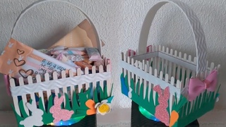 Cesta de Pscoa com Palitos de Picol