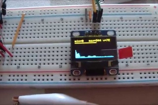 Arduino simple audio spectrum analyzer on OLED SSD1306 display