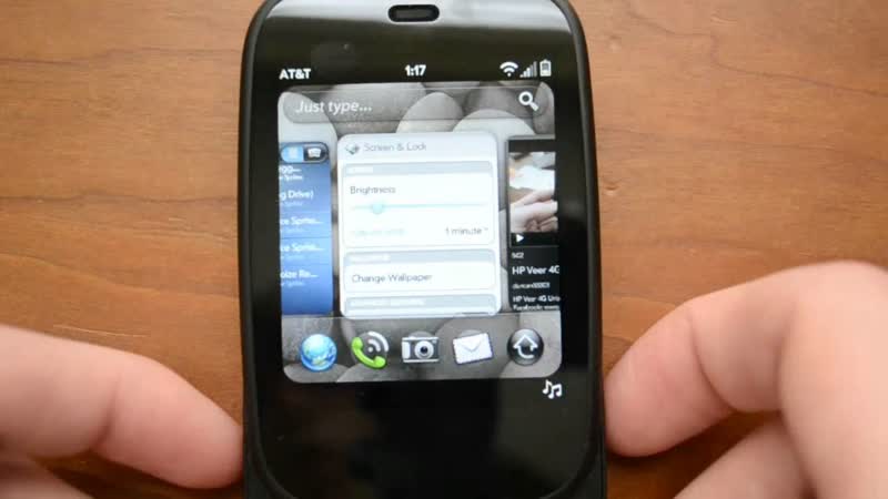web OS 2. 1 on the HP Veer 4
