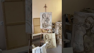 The first step. How I work on the series of artwork./  Первый этап работы над серией картин.
