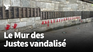 Le mur des Justes du Mmorial de la Shoah  Paris vandalis
