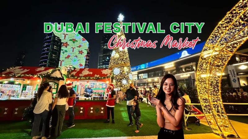 Dubai Festival City Christmas Market Dubai, UAE Walking Tour 4 K