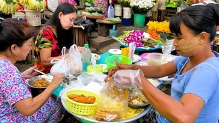 🇲🇲 A glorious morning life energy in Chinatown Yangon - Myanmar breakfast food and wet market tour