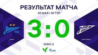 ЮФЛ-3. Зенит - СШОР Зенит. 26-й тур. Обзор