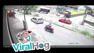 Intoxicated Driver Flies off Road and Lands on Camaro || ViralHog