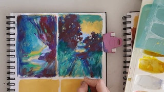 Speedpaint with commentary. Gouache and wax pastels.