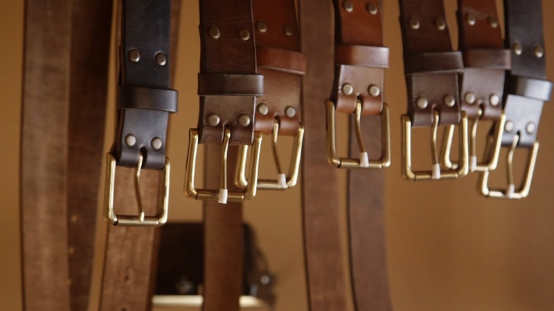 Leather craft. Making a leather belt by