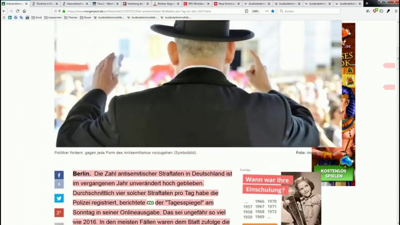 1453 antisemitische Straftaten VS 1137 Morde von
