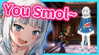 Big Gura use her Real Voice to make fun of Smol Luigi【Gawr Gura / HololiveEN】