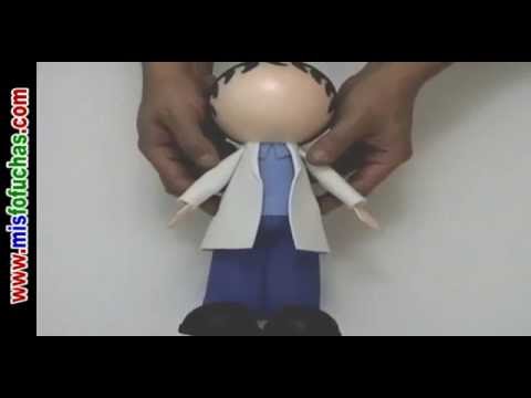 Cómo hacer Fofucho odontólogo doctor médico enfermero Muñecas Fofuchas en Foamy Goma