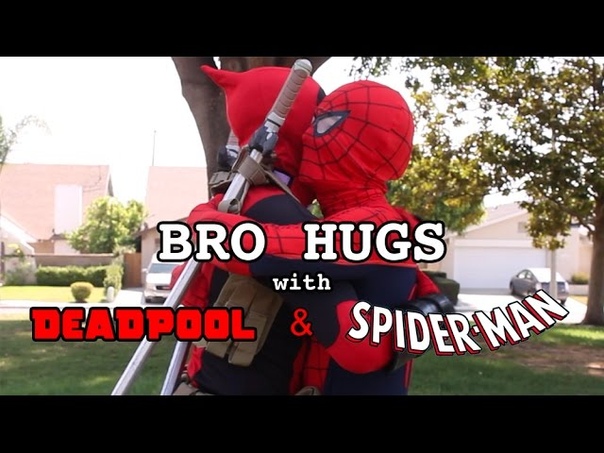 Bro Hugs With Deadpool Spider