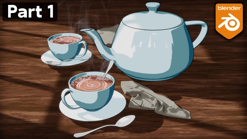Toon Style Tea Scene Part 1 ( Blender