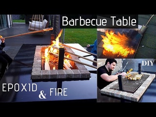Epoxy Barbecue Table/Grill selber bauen/DIY Grill Station/Fire Table/Feuerstelle/Epoxid Tisch bauen