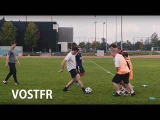 Actors training session before charity football match VOSTFR