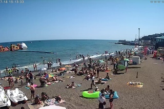 НОВАЯ БЛОКАДА КРЫМА  Пляж Алушта  2017 запись веб камеры  с сайта Крым ру