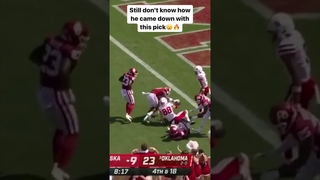This interception by Oklahoma DB DJ Graham was INSANE  #shorts