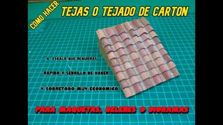 Como hacer TEJAS o TEJADOS/de CARTON/varios TAMAOS/ MAQUETAS/2021