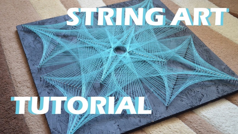 STRING ART TUTORIAL, timelapse, СТРИНГ АРТ, обучение с русскими