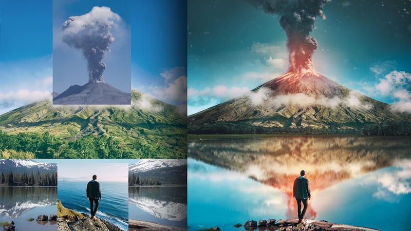 How to Turn Stock Photos Into a Piece of Art, Volcano Photo Manipulation