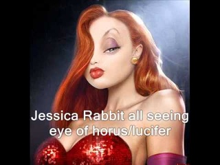 Woman in RED Illuminati symbolism