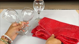 Look What I Made With an Onion Bag and Wine Glasses! Recycle