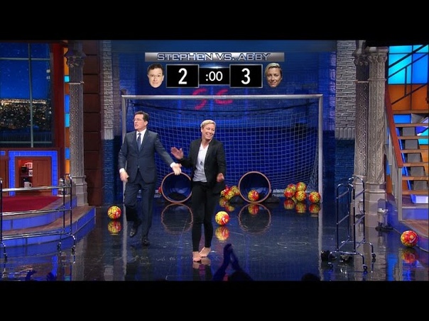 Stephen Challenges Abby Wambach To A Kick