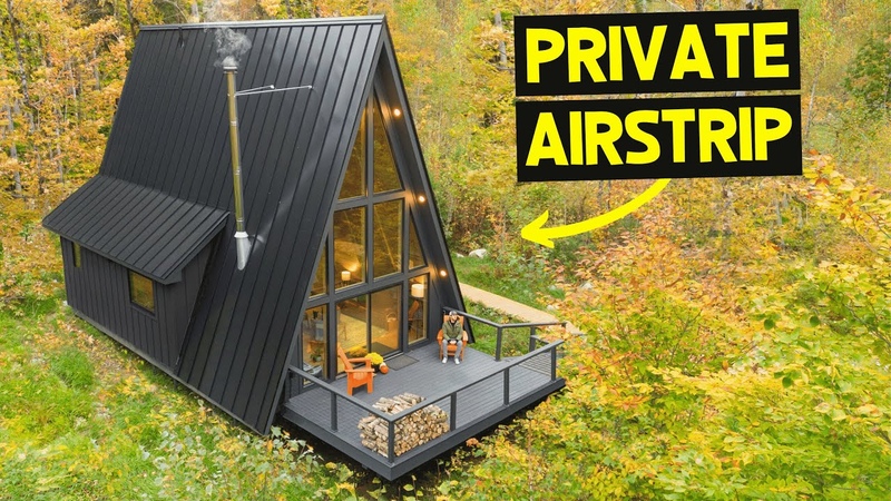 OFF GRID A FRAME CABIN w, PRIVATE AIRSTRIP PLANE ( Full Airbnb