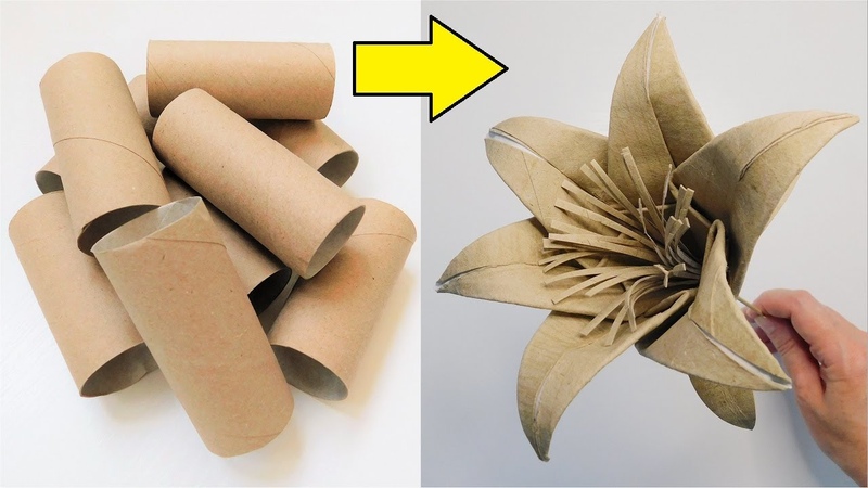 Super Easy Toilet Paper Roll Origami, Paper Lilly Flowers DIY, Origami Flower