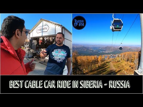Cable car ride Gorno Altaysk, Altai Republic, Russia, Snow Ski chair Lift turned into cable